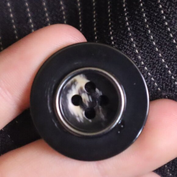 PINSTRIPE BLAZER 14 Tahari Black White Warm Fall Spring Work Office Jacket Suit - Picture 4 of 7